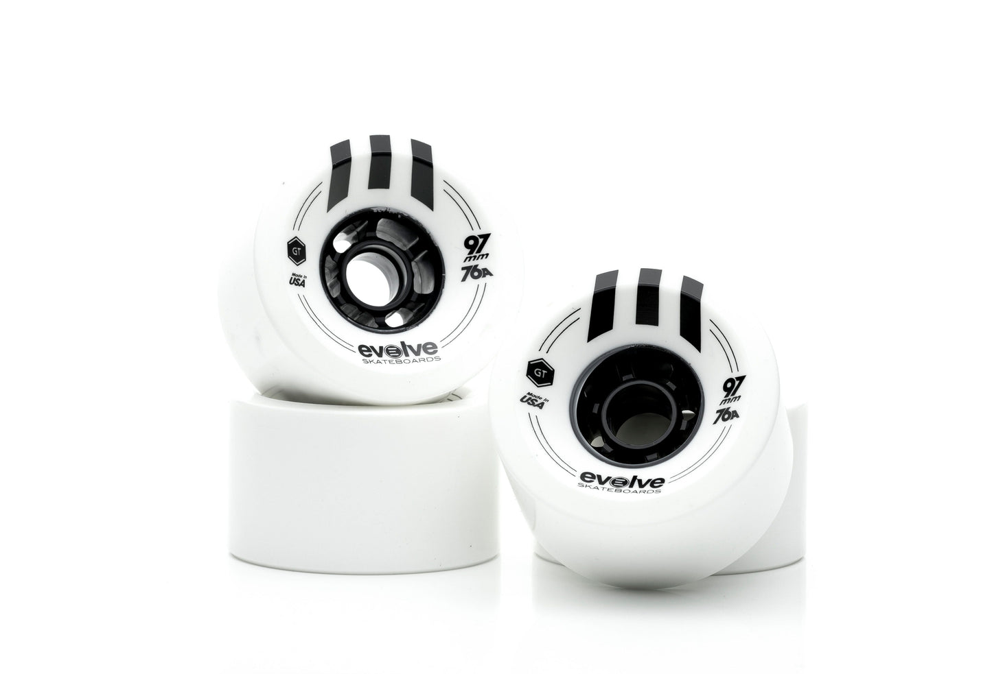 Kit de ruedas de calle - Evolve Skateboards - Evolve Skateboards EspañaKitEvolve Skateboards EspañaEvolve Skateboards EspañaCKEV9776BLKit de ruedas de calle - Evolve SkateboardsMotor 1500WRuedas Evolve 97mm Blancas